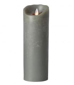 Sompex Flame LED Echtwachs-Kerze - grau XL - 8x8 cm - Höhe 23 cm