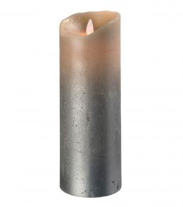 Sompex Flame LED Echtwachs-Kerze - sand metallic XL - 8x8 cm - Höhe 23 cm