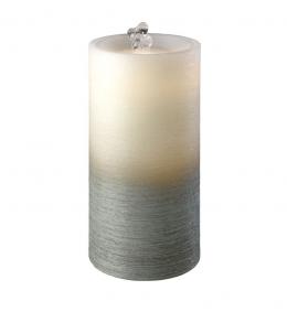 Sompex Fountain LED Outdoor WasserKerze - grau-weiß - 10x10 cm - Höhe 20 cm