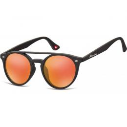 Sonnenbrille matt schwarz mit orange verspiegelten Gläsern
