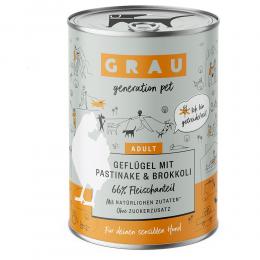 Sparpaket GRAU 12 x 400 g - Geflügel mit Pastinake & Brokkoli