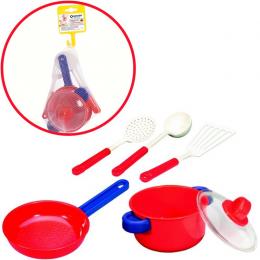 SPIELSTABIL® 5-tlg. Koch-Set im Netz (Rot-Weiß)