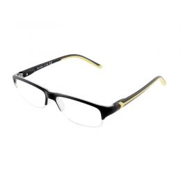 Sportliche Halbrahmen Lesebrille schwarz gelb