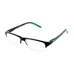 Sportliche Halbrahmen Lesebrille schwarz grün