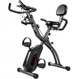 SPORTNOW 3 in 1 Heimtrainer Fahrrad Klappbar Leise Liegeergometer mit LCD Monitor Bluetooth Herzfrequenz Sensor Widerstandsband Senioren Hometrainer Fahrrad mit verstellbar Sitz Ergometer Heimtrainer   Aosom