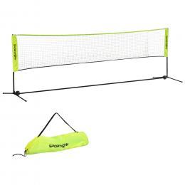 SPORTNOW Badmintonnetz Set Faltbares Tennisnetz, 103/120/155 cm H&ouml;henverstellbar Indoor Outdoor Federballnetz, Volleyballnetz mit Transporttasche Metall Polyester Gelb   Aosom