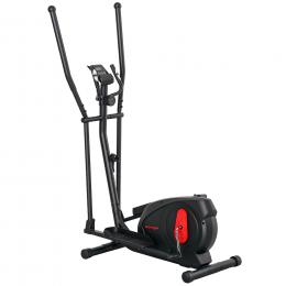 SPORTNOW Heim-Crosstrainer ultra-leise, magnetischer Crosstrainer mit 8 Widerstandsstufen, Heimtrainer mit LED-Bildschirm, Pulssensor, Getr&auml;nkehalter und R&auml;dern, schwarz   Aosom