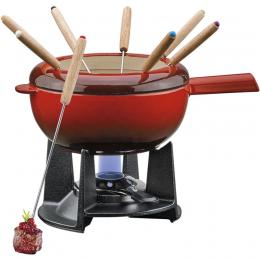 Spring SAAS-FEE Fondue-Set - rot - Ø 20 cm - 2 Liter