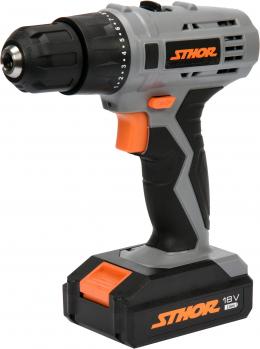 STHOR Akkubohrmaschine mit 2 Akkus und 1 Ladegerät - 18V - 10mm - 22Nm