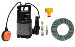 STHOR Tauchpumpe - 400W - 8.000 l/h MIT 15-Meter-Gartenschlauch inkl. Sprinkler und Armaturen UND Ventil 1.