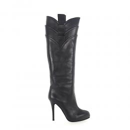 Stiefel Glattleder Kalbsleder  schwarz