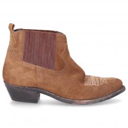 Stiefeletten CROSBY  Veloursleder Stickerei Used braun
