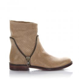 Stiefeletten Kalbsleder  Lochmuster beige