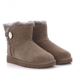 Stiefeletten MINI BAILEY BUTTON BLING Kalbsleder  Veloursleder Finished Schmuckstein Strass taupe