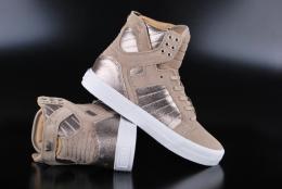 Supra Skytop Taupe White High Top Sneaker