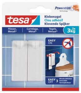 tesa Powerstrips Klebenagel f&uuml;r Fliesen und Metall, 3,0 kg