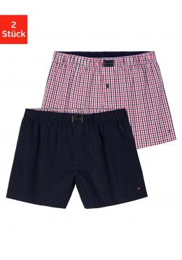 TOMMY HILFIGER Webboxer, (2 St.), im kariertem oder unifarbenem Design