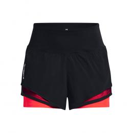 Under Armour Run Everywhere Shorts Damen - Schwarz, Neonrot, Größe M