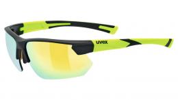 Uvex sportstyle 221 Fahrradbrille BLACK MAT YELLOW ONE SIZE