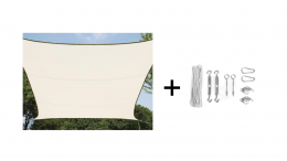 Velleman Schattentuch inklusive Perel-Befestigungskit - Rechteck - 4 x 3m - Creme