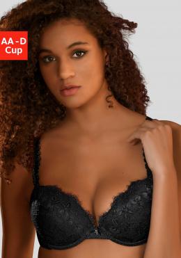 Vivance Push-up-BH, mit verzierten Trägern in blumiger Optik, sexy Dessous
