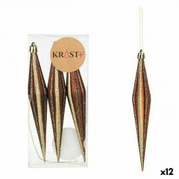 Weihnachtsdekoration Set Krist+ 00899 Braun PVC gedehnt 8,5 x 3,5 x 19 cm (12 Stück)