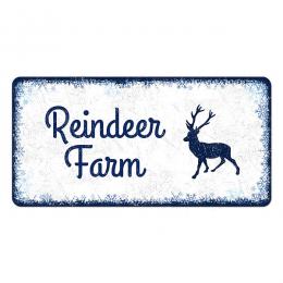 Winterdeko Schneegestöber - Blechschild als Geschenk - Farbe blau - Format 20 x 10 cm
