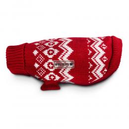 Wolters | Strickpullover Norweger f&uuml;r Mops & Co. rot/wei&szlig; | 40 cm