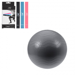 XQ Max SET- 3 Widerstandsbänder + Yogaball inkl. Pumpe Schwarz