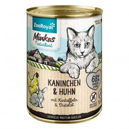 ZooRoyal Minkas Naturkost Adult Kaninchen & Huhn mit Kartoffeln & Distelöl 12x400g