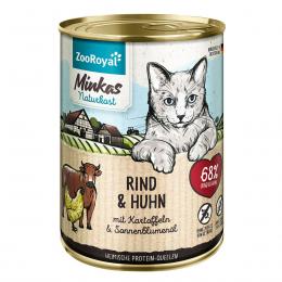 ZooRoyal Minkas Naturkost Adult Rind & Huhn mit Kartoffeln & Sonnenblumenöl 6x400g